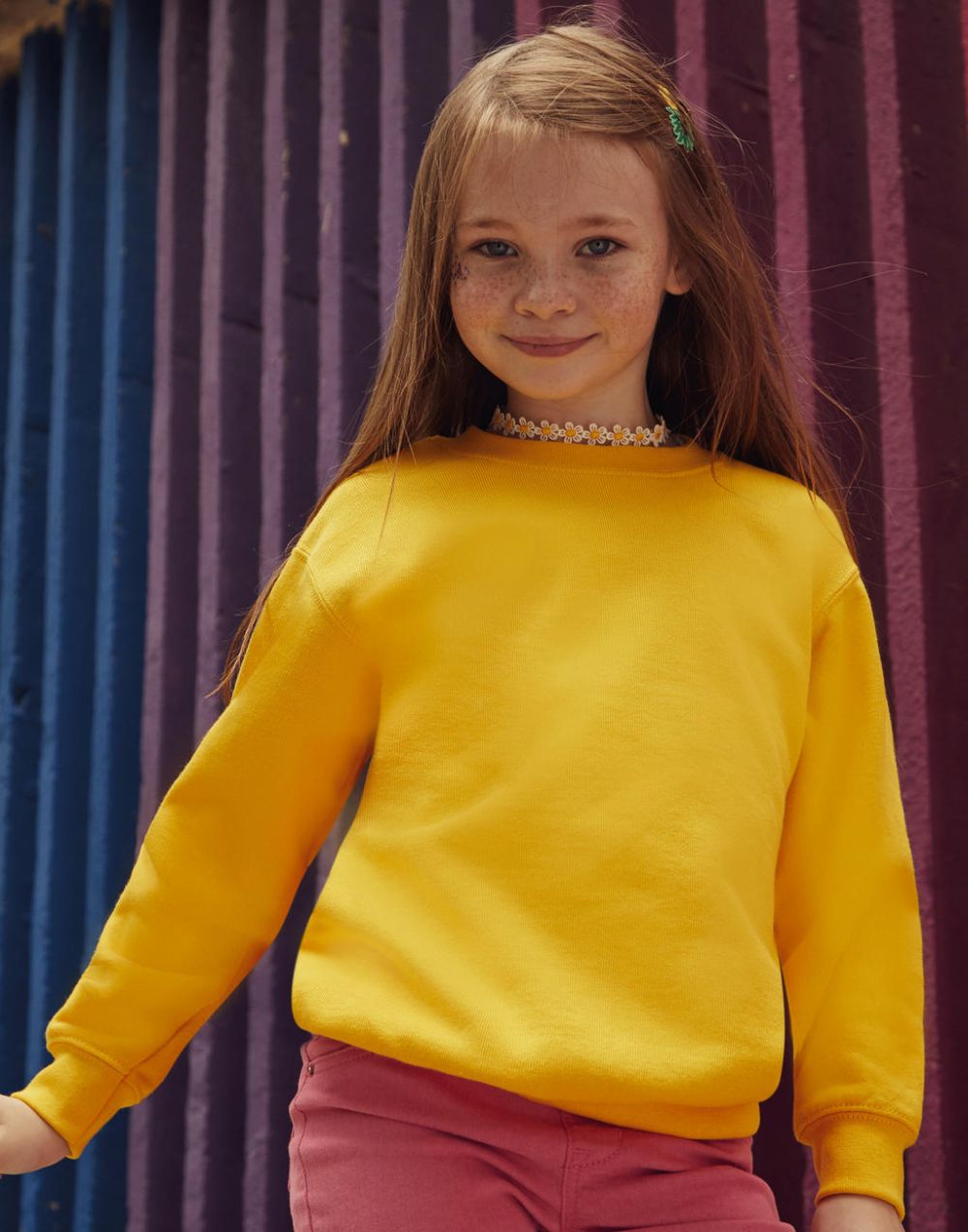 Sudaderas básicas fruit of the loom básica 80% algodón manga montada niño vista 1