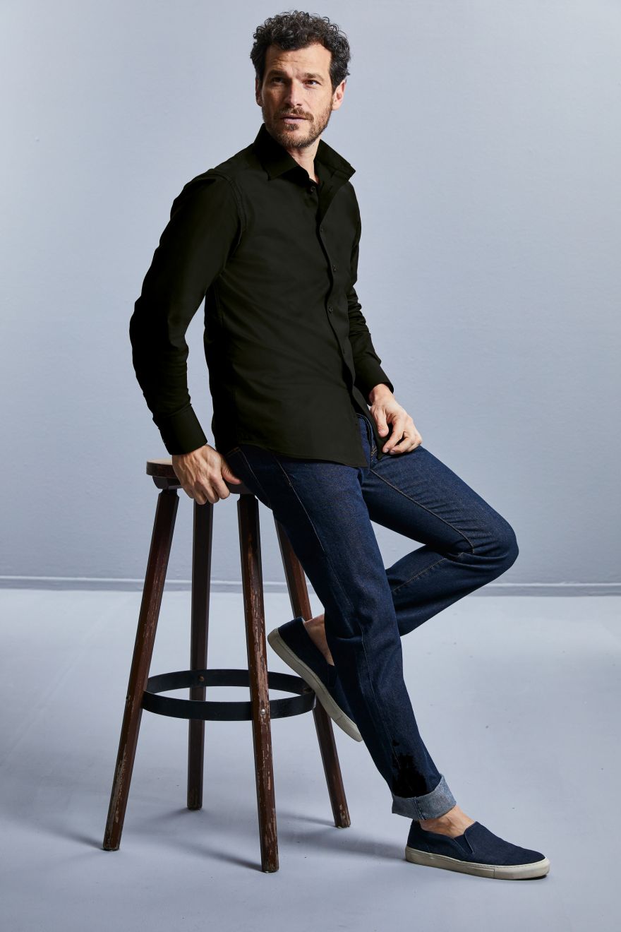 camisa entallada manga larga hombre manga larga vista1