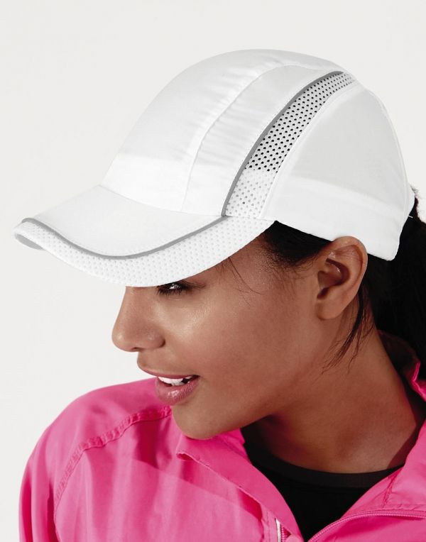 Gorras deportivas beechfield con malla coolmax® con publicidad vista 1