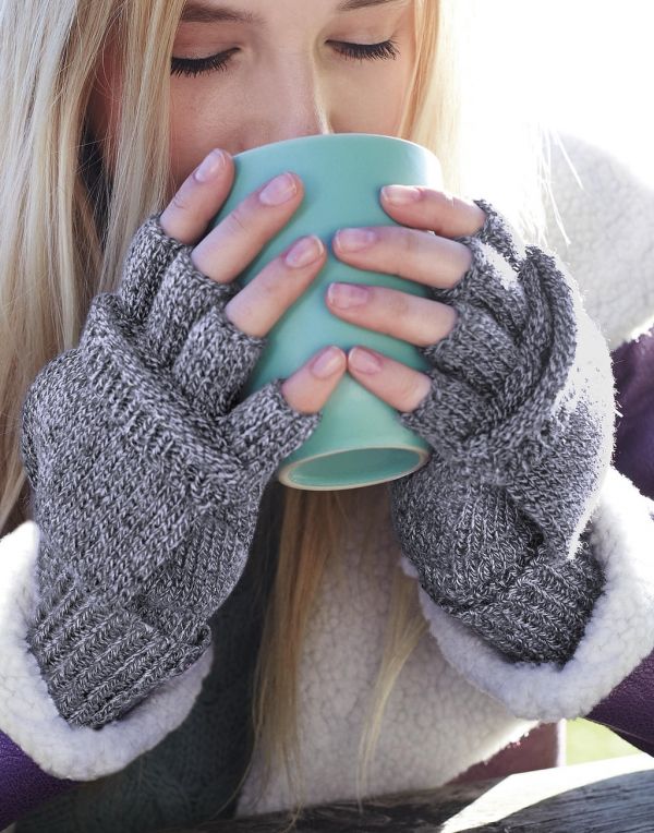 Guantes invierno beechfield guantes fliptop con publicidad vista 1