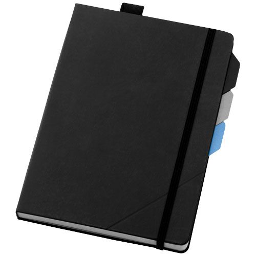 Libretas con banda elastica alpha de cartón con logo vista 1