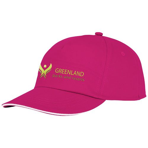 gorra de 5 paneles con ribete styx burgundy/blanco vista1