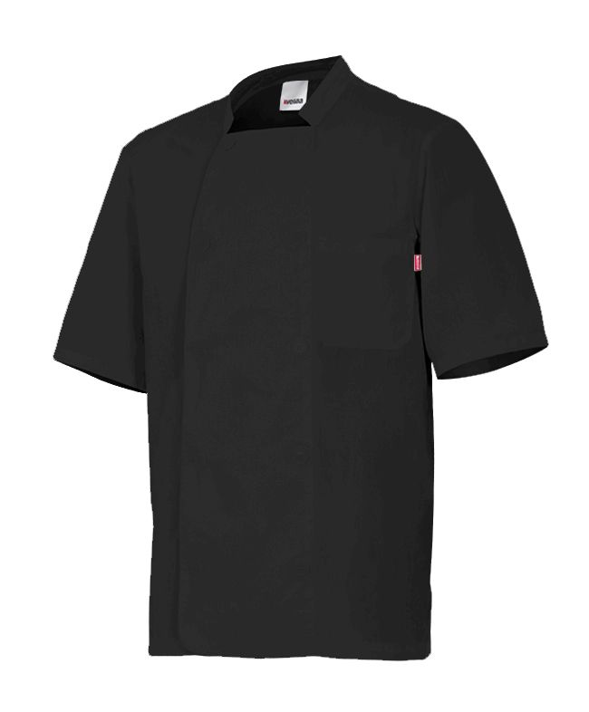 Chaquetas de cocinero velilla de cocina manga corta cuello tirilla de algodon para personalizar vista 1