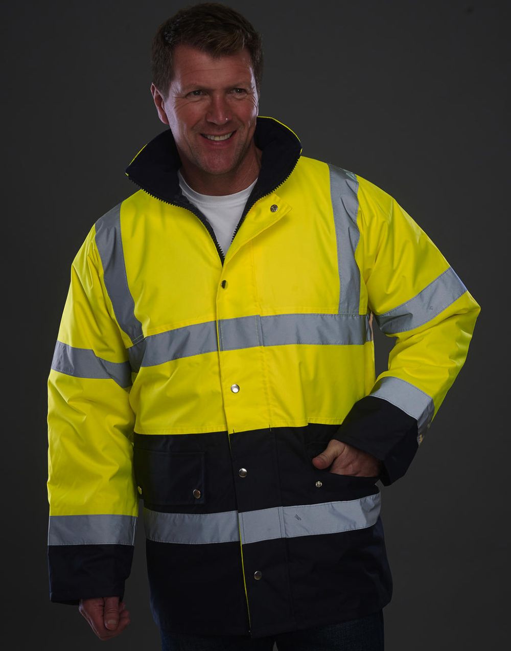 Chaquetas y parkas reflectantes yoko seguridad bicolor fluo vista 2