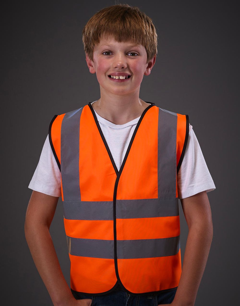 Chalecos reflectantes yoko de seguridad fluo niño vista 1