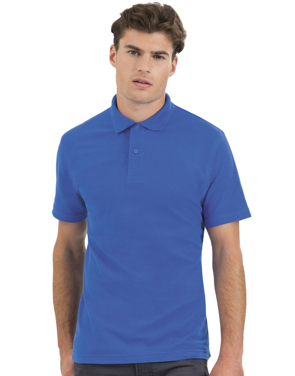 Polos manga corta b&c id.001 piqué shirt con impresión vista 1