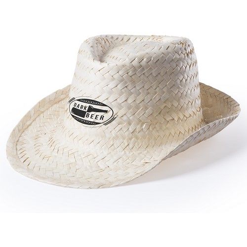Sombreros helbik de paja con publicidad vista 1
