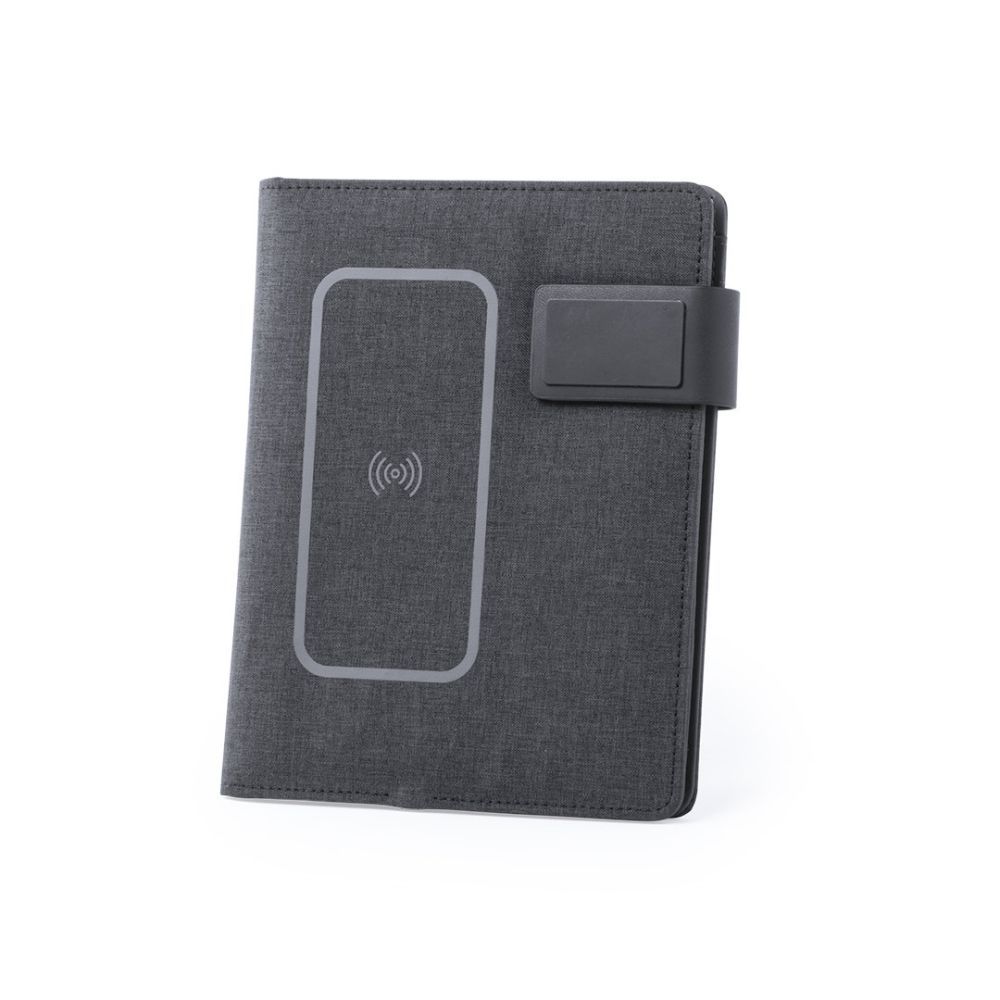 Libretas sin anillas malvet de poliéster con logo vista 1