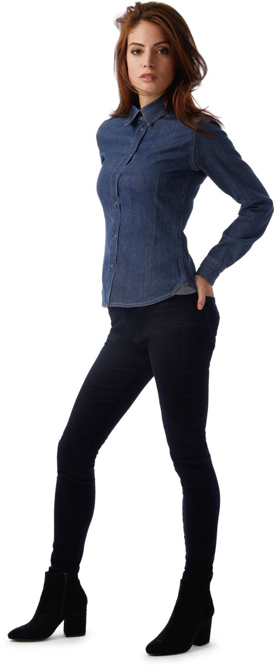 camisa dnm vision mujer manga larga burgundy/blanco vista1