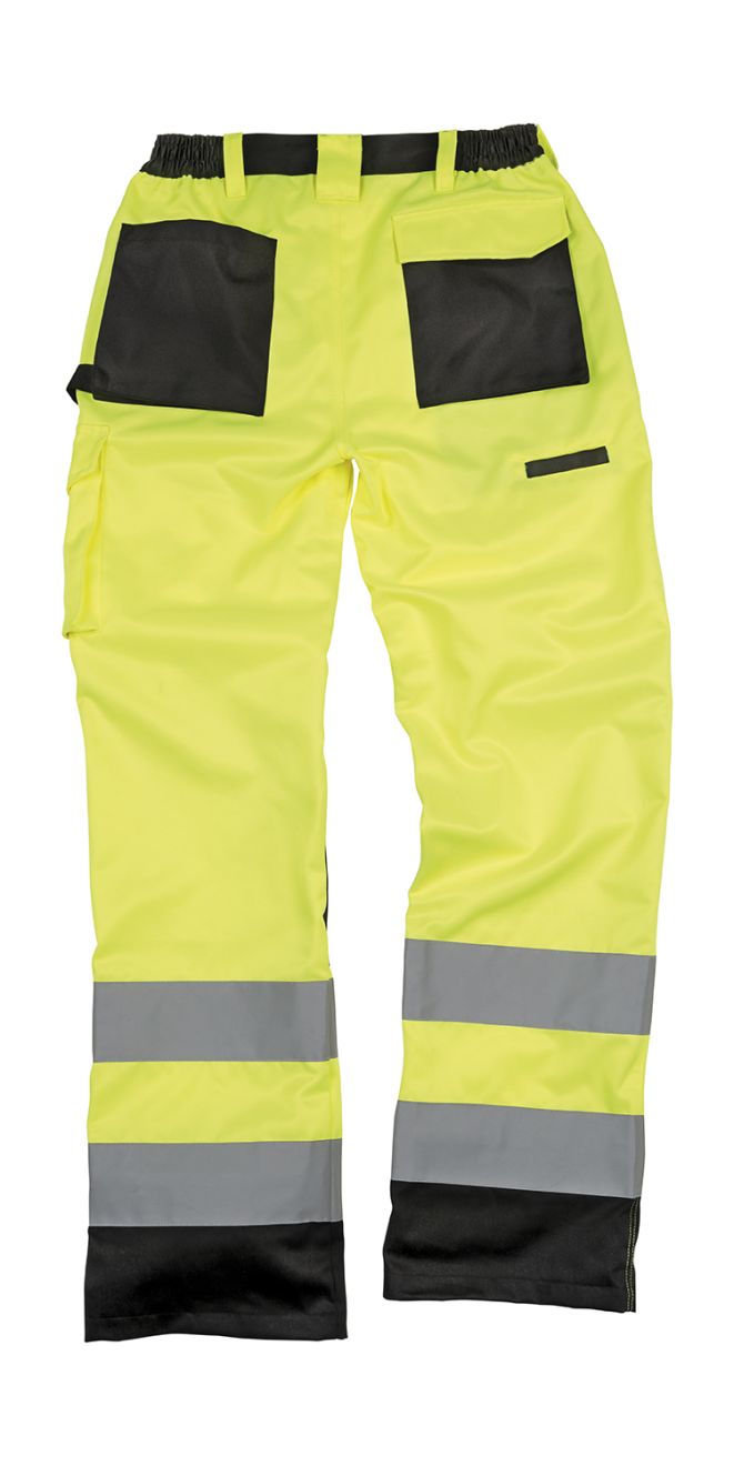 Pantalones reflectantes result cargo con logo vista 1