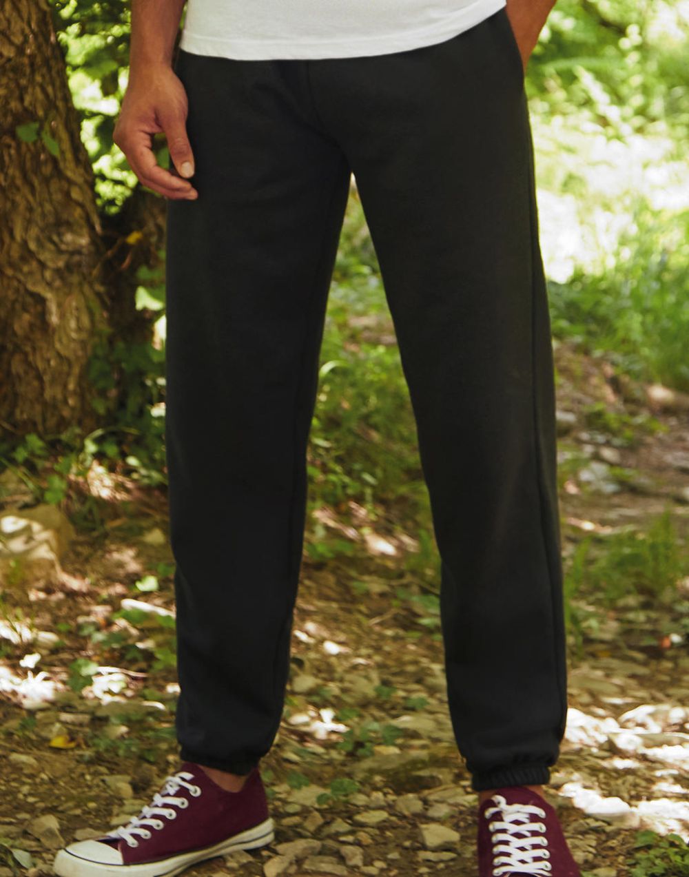 Pantalones técnicos fruit of the loom con bajo elástico con logo vista 1