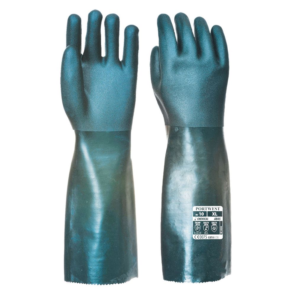Guante de PVC de doble inmersión de 45 cm