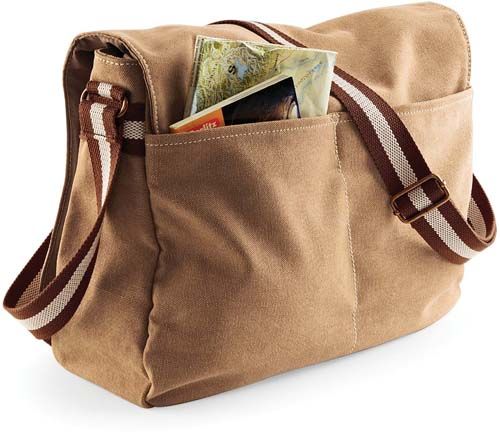 Bolsa mensajero canvas estilo vintage