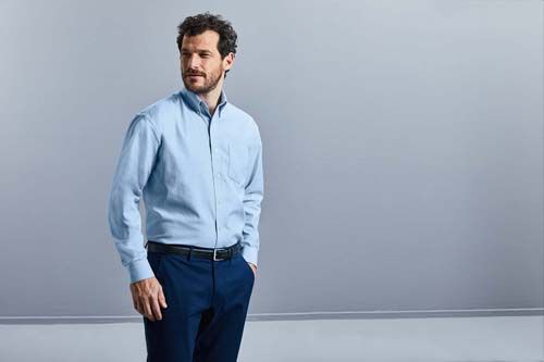 Camisa Oxford manga larga hombre