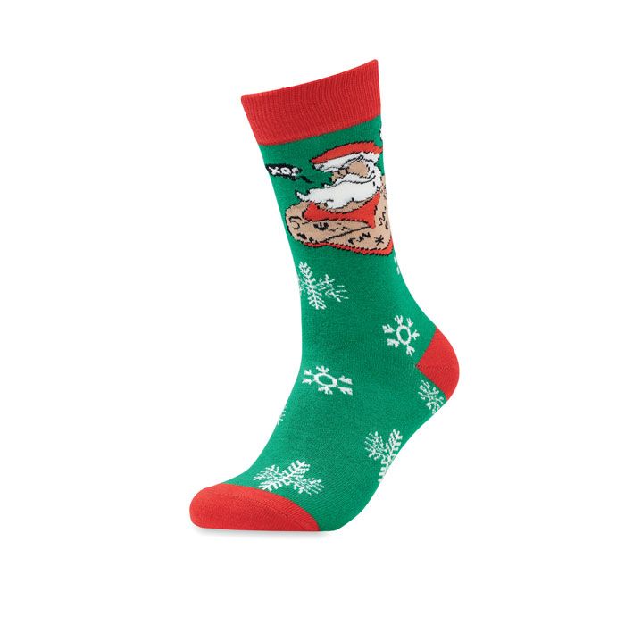 joyful m par de calcetines de navidad m burgundy/blanco vista1