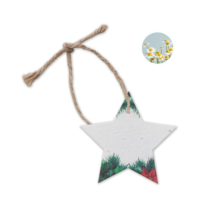 starseed adorno navideño papel semillas burgundy/blanco vista1