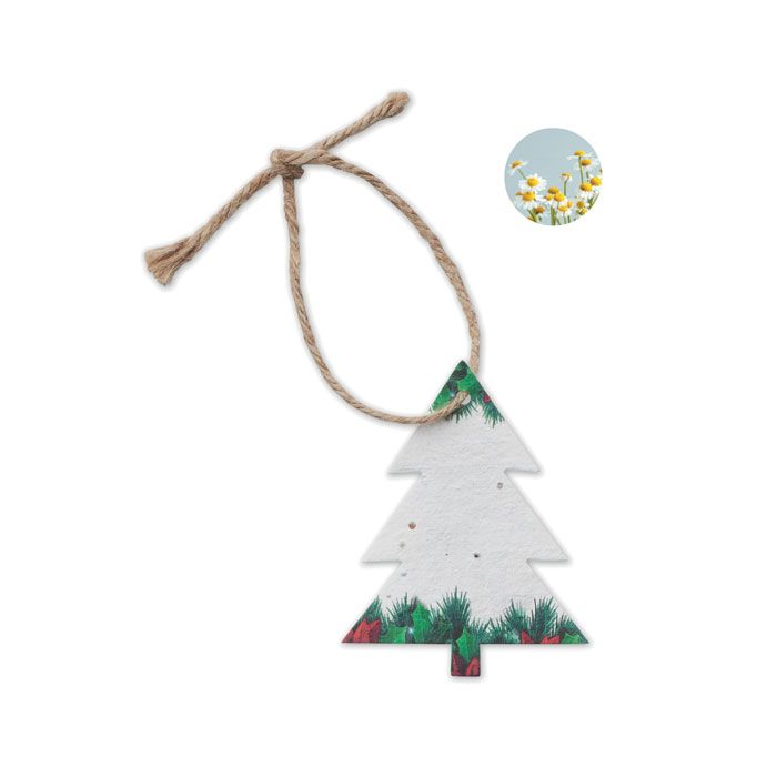 treeseed adorno navideño papel semillas burgundy/blanco vista1