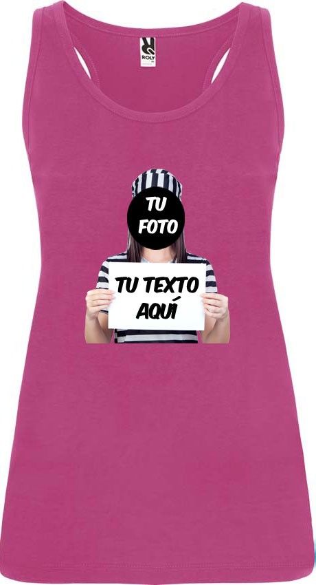 camiseta de tirantes de despedida diseÃ±o fugitiva para mujer en color vista 1