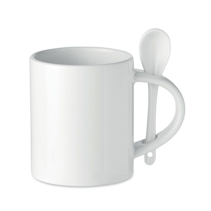 sublim spoon taza cerámica subli. 300ml burgundy/blanco vista1