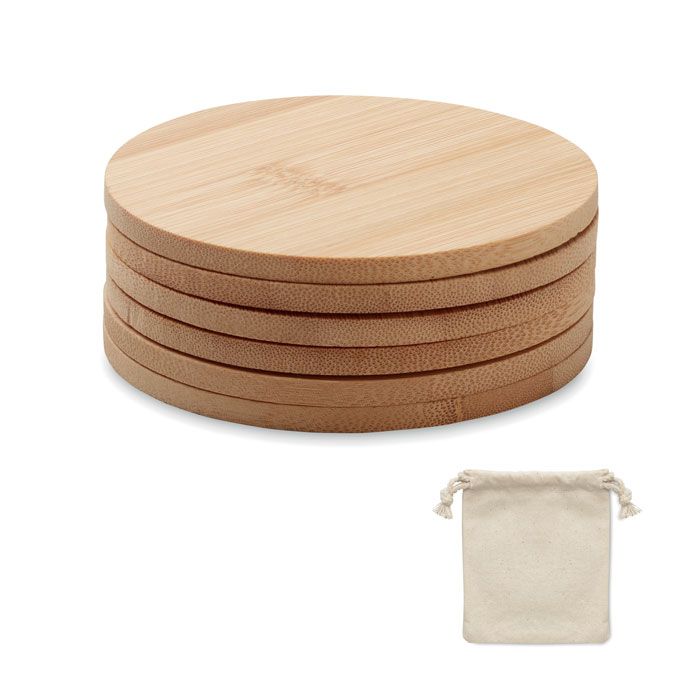 bayin set juego de 6 posavasos de bambú burgundy/blanco vista1