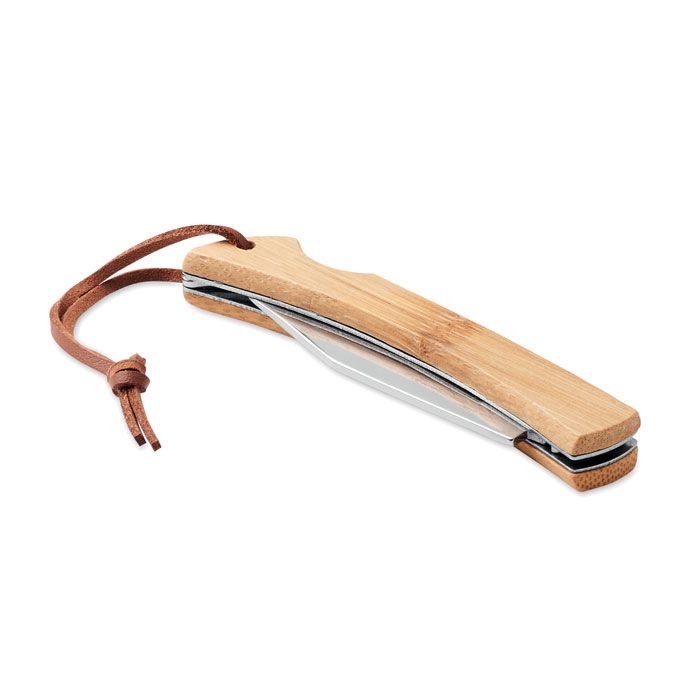 mansan cuchillo plegable de bambú burgundy/blanco vista1