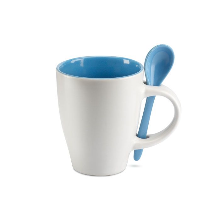 DUAL Taza bicolor con cuchara 250 ml
