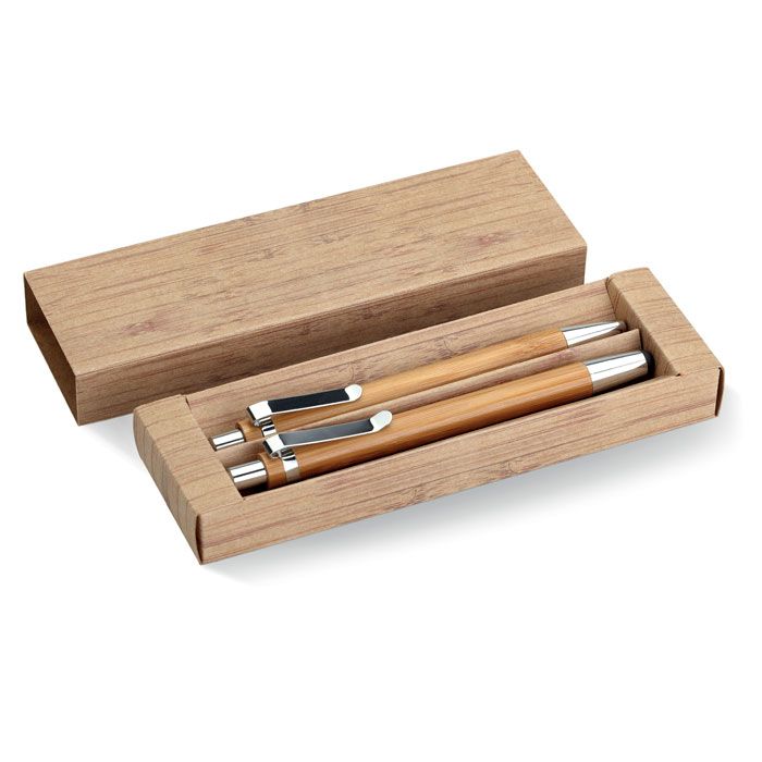 Set escritura bambooset de bambú ecológico vista 1