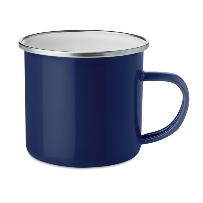 Taza clásica plateado de varios materiales con logo vista 1