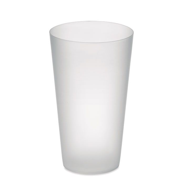Vasos para llevar festa de plástico con publicidad vista 1