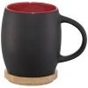 taza de cerámica de 400 ml con base de madera hearth rojo vista1