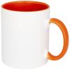 taza de 350 ml para sublimación con asas e interior de color pix naranja vista1