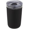 vaso de vidrio de 420 ml con pared exterior de plástico reciclado bello negro intenso vista1