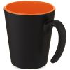 taza de cerámica con asa de 360 ml oli orange/negro vista1