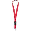 lanyard con hebilla separable y clip de seguridad yogi rojo vista1