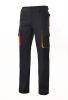 Pantalones de trabajo velilla bicolor multibolsillos 103004 de algodon negro naranja con impresión vista 1