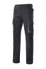Pantalones de trabajo velilla bicolor multibolsillos 103004 de algodon negro celeste con impresión vista 1