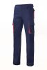 Pantalones de trabajo velilla bicolor multibolsillos 103004 de algodon azul marino rojo con impresión vista 1