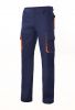 Pantalones de trabajo velilla bicolor multibolsillos 103004 de algodon azul marino naranja con impresión vista 1