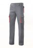 Pantalones de trabajo velilla bicolor multibolsillos 103004 de algodon gris rojo con impresión vista 1