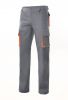 Pantalones de trabajo velilla bicolor multibolsillos 103004 de algodon gris naranja con impresión vista 1