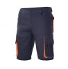 Pantalones de trabajo velilla bicolor multibolsillos de algodon azul marino naranja con impresión vista 1