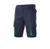 Pantalones de trabajo velilla bicolor multibolsillos de algodon azul marino verde lima con impresión vista 1