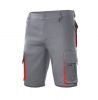 Pantalones de trabajo velilla bicolor multibolsillos de algodon gris rojo con impresión vista 1