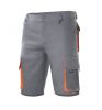 Pantalones de trabajo velilla bicolor multibolsillos de algodon gris naranja con impresión vista 1