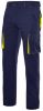 Pantalones de trabajo velilla stretch bicolor multibolsillos de poliéster azul marino amarillo flúor con impresión vista 1