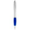 bolígrafo plateado con empuñadura de color “nash” azul real vista1