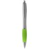 bolígrafo plateado con empuñadura de color “nash” verde lima vista1