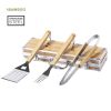 set barbacoa lenvit burgundy/blanco vista1