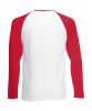 Camisetas manga larga fruit of the loom baseball manga larga blanco rojo con impresión vista 1