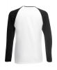 Camisetas manga larga fruit of the loom baseball manga larga blanco negro con impresión vista 1